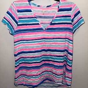 Lily Pulitzer "Etta" Sandy Shelly Stripe tee large
